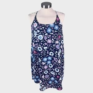 Ann Taylor LOFT Outlet Womens XS Floral Dress Halter Black Blue Gray